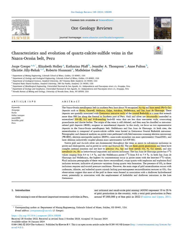 5_Characteristics and evolution of quartz-calcite-sulfide veins in the ...