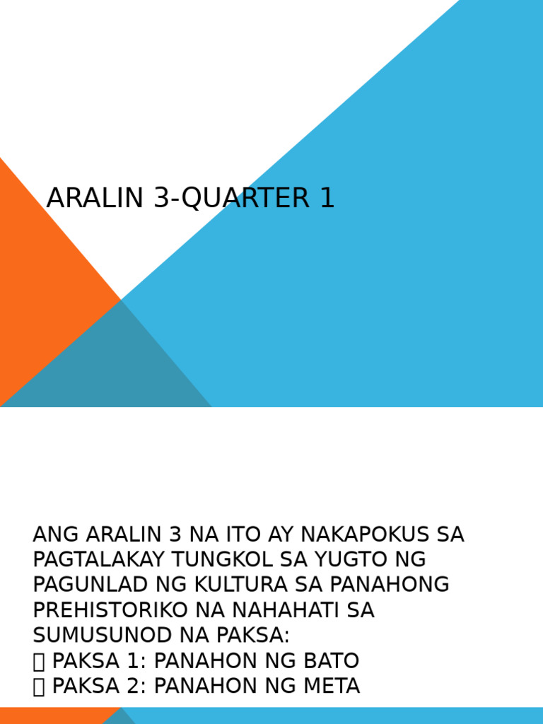 Aralin 3 Prehistoriko | PDF