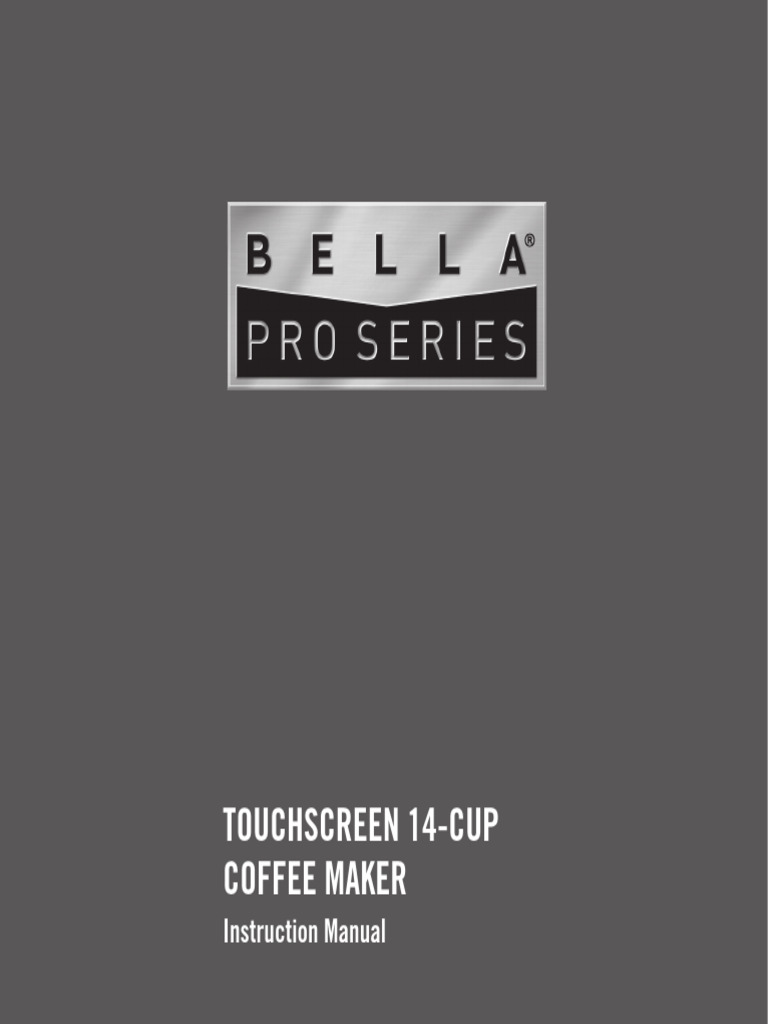 Bella Pro Series 14-Cup Manual | PDF | Coffee