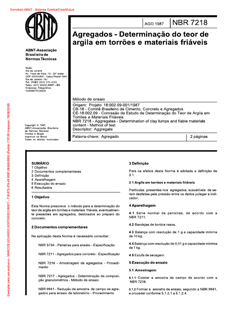 NBR 7218 | PDF
