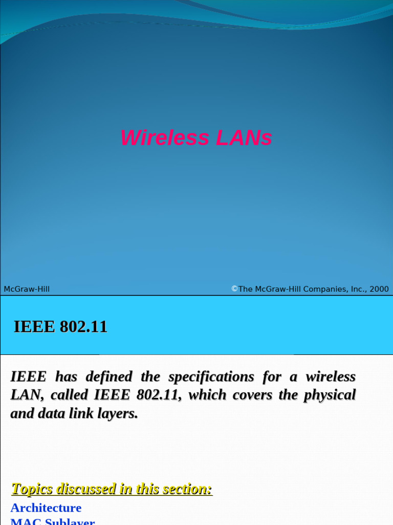 4 Wireless LAN | PDF | Ieee 802.11 | Wireless Lan