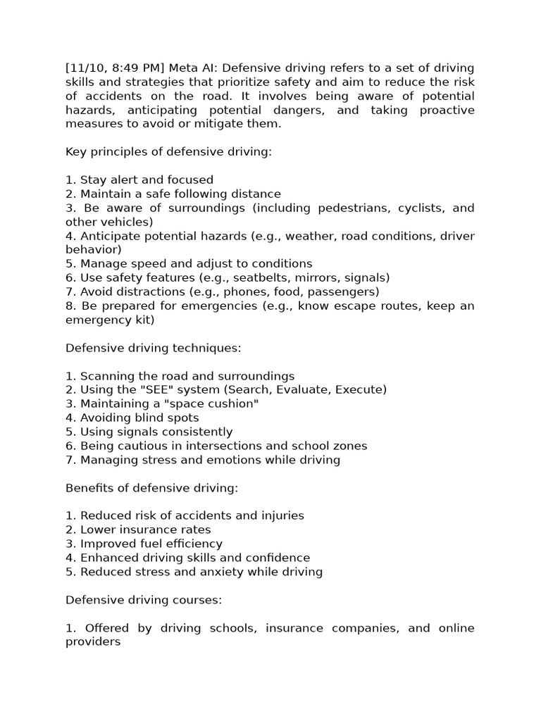 Key Principle | PDF | Driving | Traffic Collision