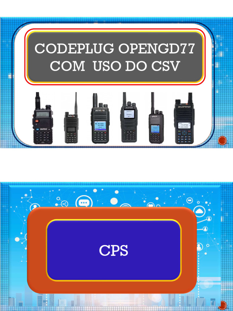 Codeplug OPENGD77: Configuração e Recursos | PDF | Radioamadorismo ...