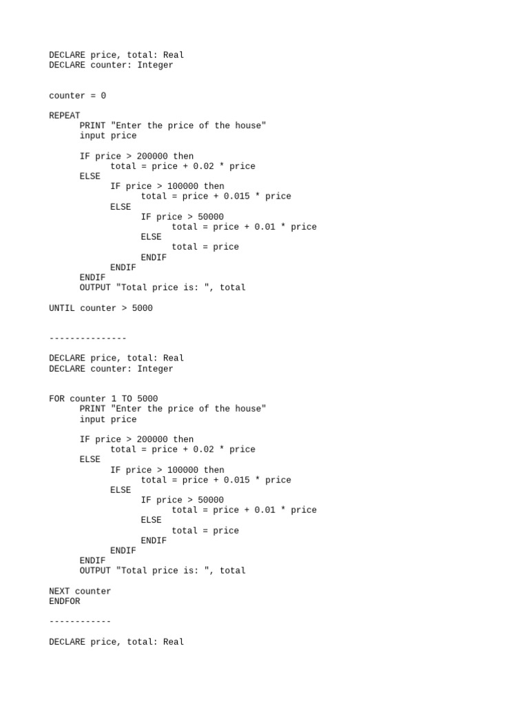 Pseudocode 4 | PDF | Computer Programming | Applied Mathematics