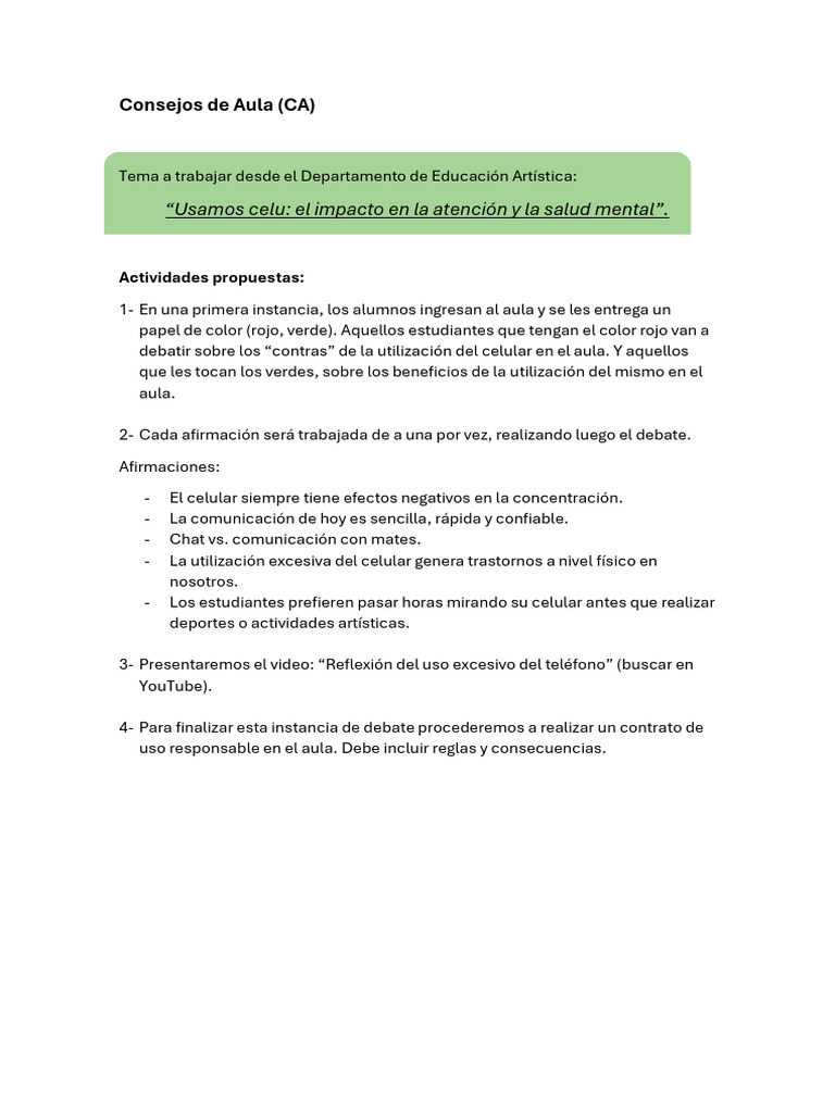 Consejos de Aula | PDF