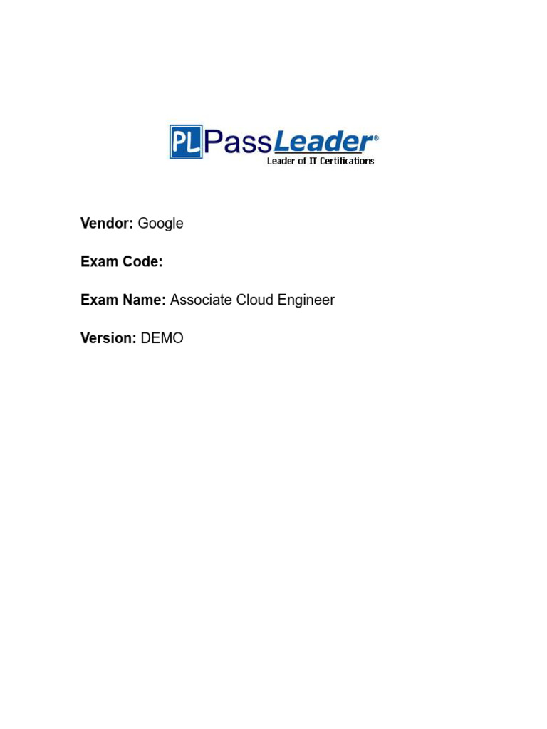 Associate Cloud Engineer Demo | PDF | Computer Engineering | Computer ...