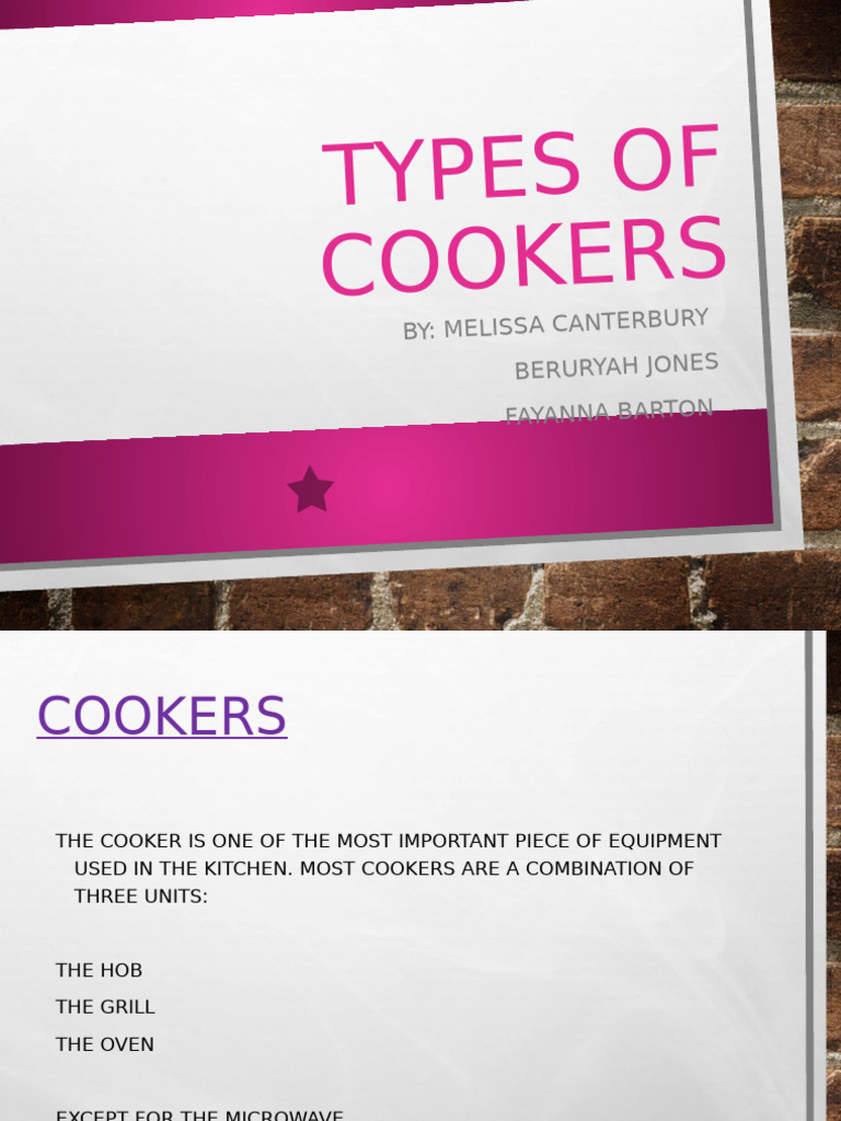 Types of Cookers Explained | PDF | Kitchen Stove | Oven