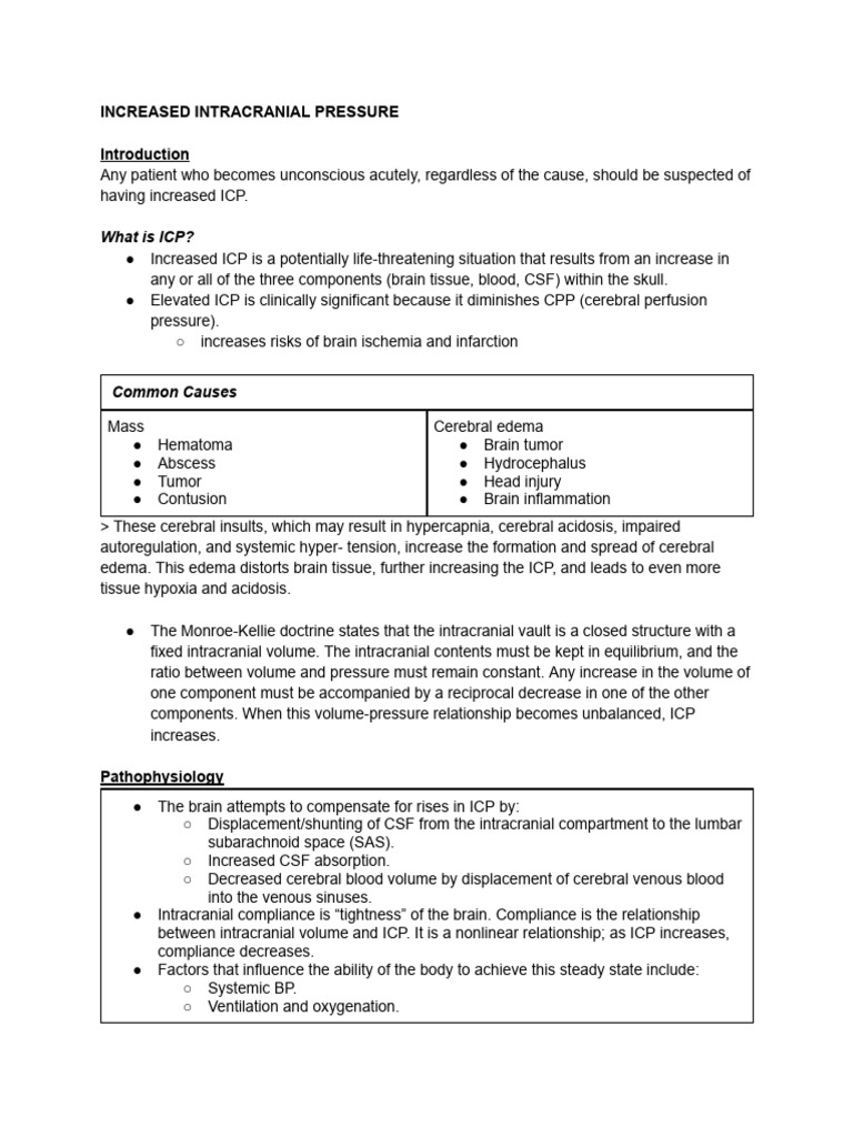 Icp Report | PDF | Traumatic Brain Injury | Medical Specialties