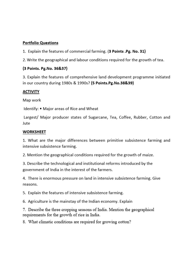 Agriculture Study Guide Activities Pdf