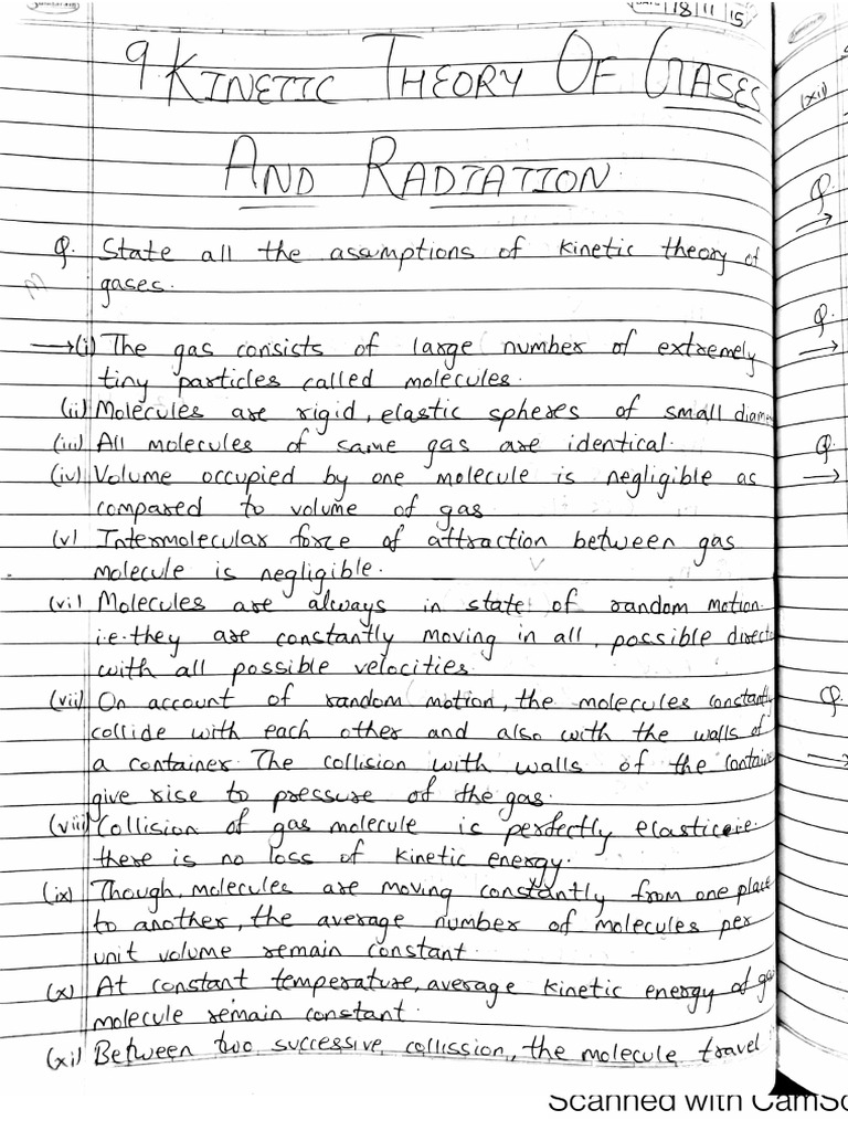 Physics Chapter - Kinetic Theory of Gases | PDF