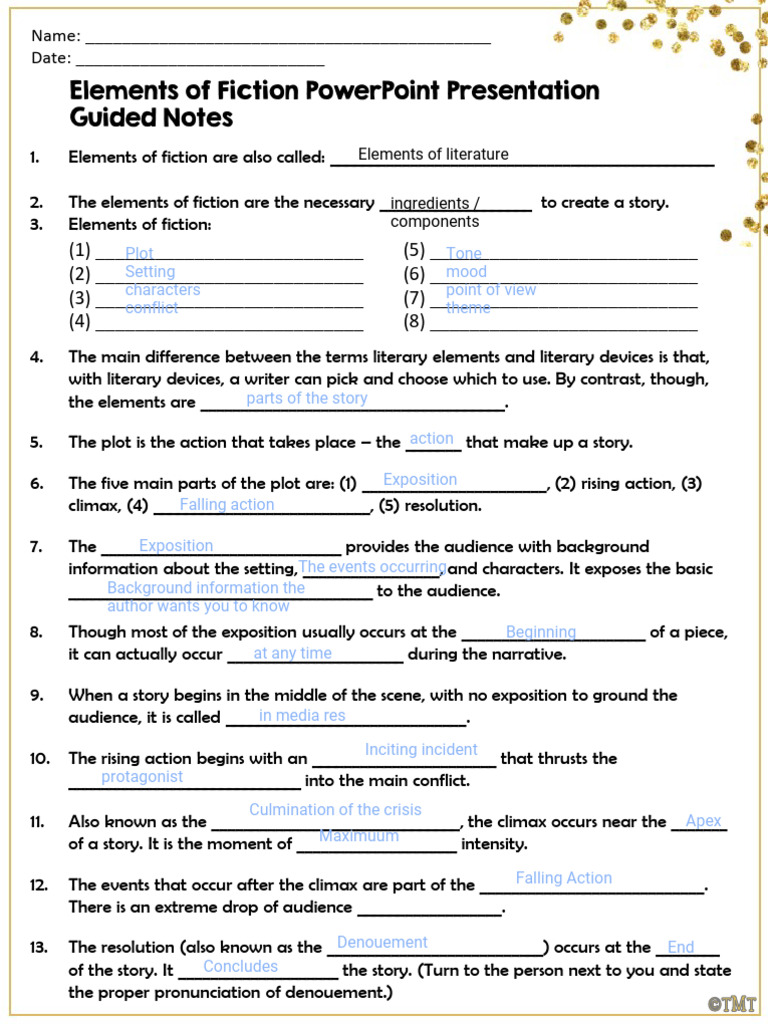 Key Elements of Fiction Explained | PDF | Narration | Plot (Narrative)