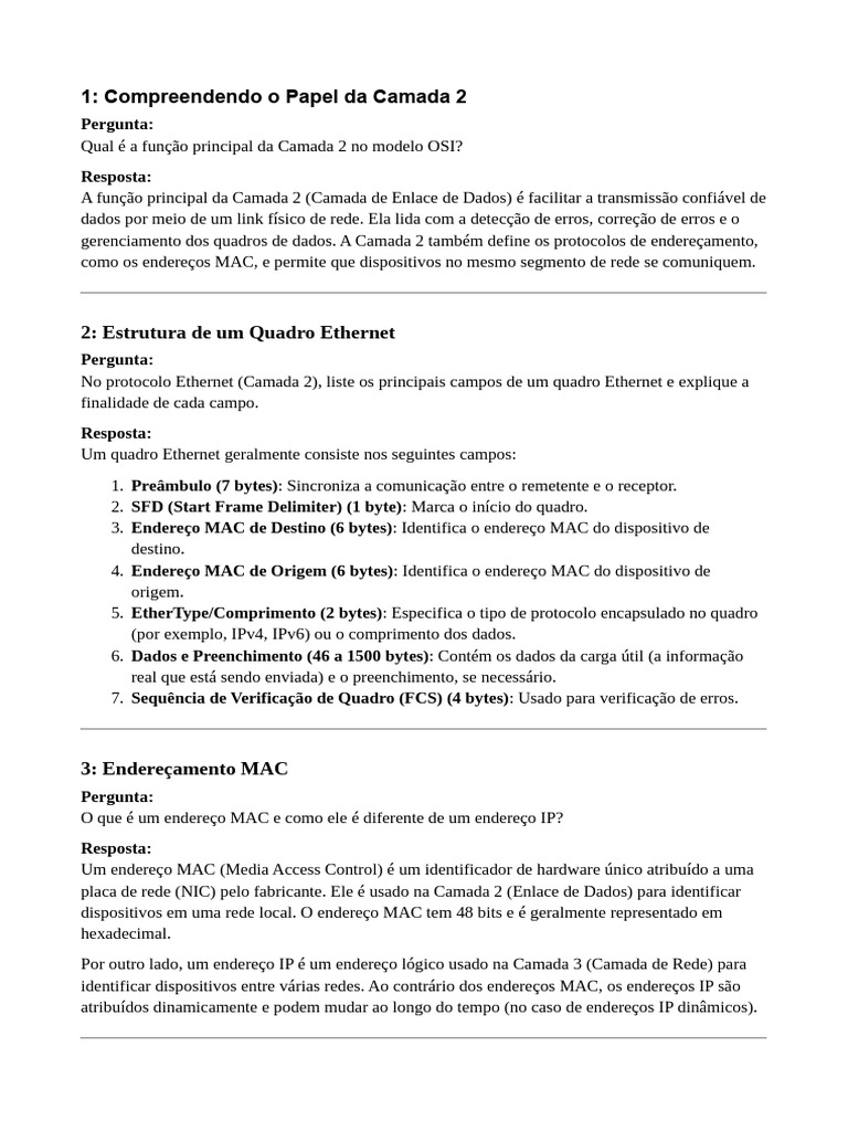 Funções e Estruturas da Camada 2 | PDF | Modelo OSI | Comutador de rede