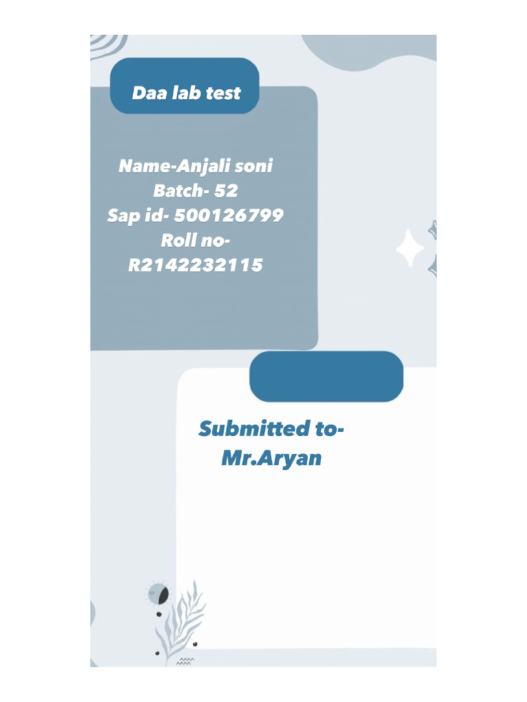 DAA Lab Test Final Raw PDF | PDF