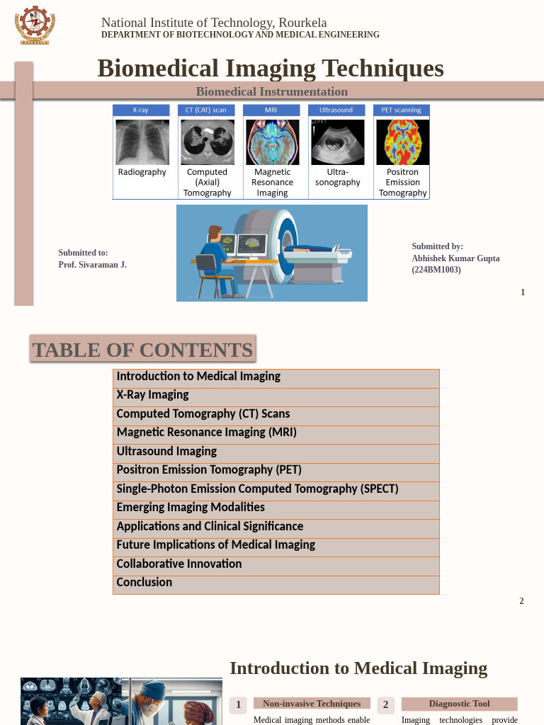 Overview of Biomedical Imaging Techniques | PDF | Medical Imaging ...