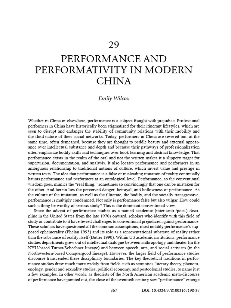 Wilcox - Performance and Performativity in Modern China - in Yingjin ...