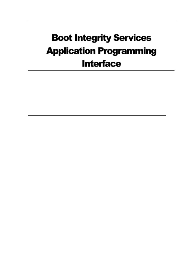 Boot Integrity Services API Overview | PDF | Public Key Cryptography ...