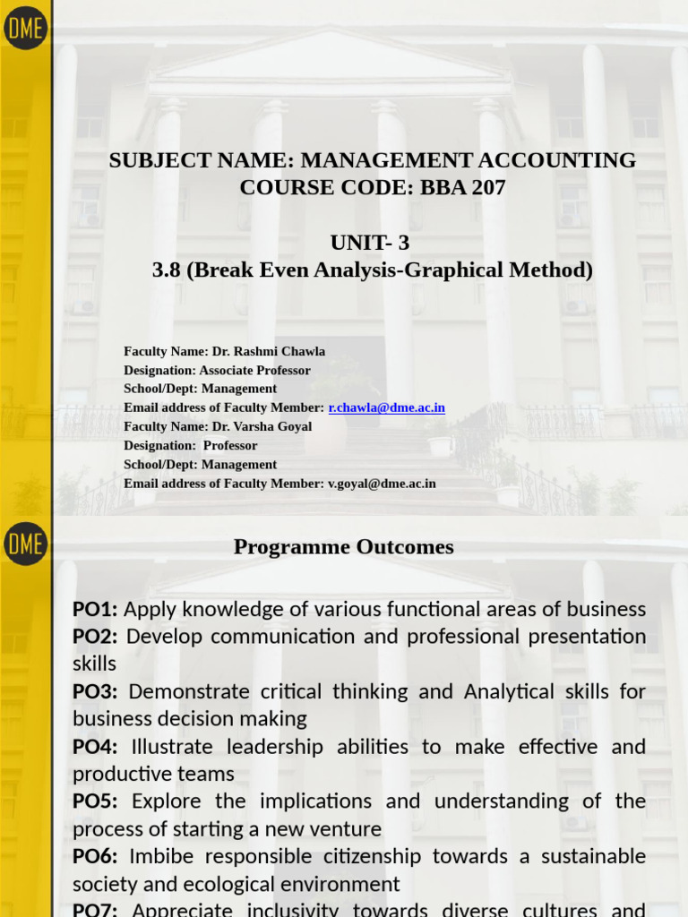 3.8 Break Even Analysis-Graphical Method | PDF | Business Economics ...