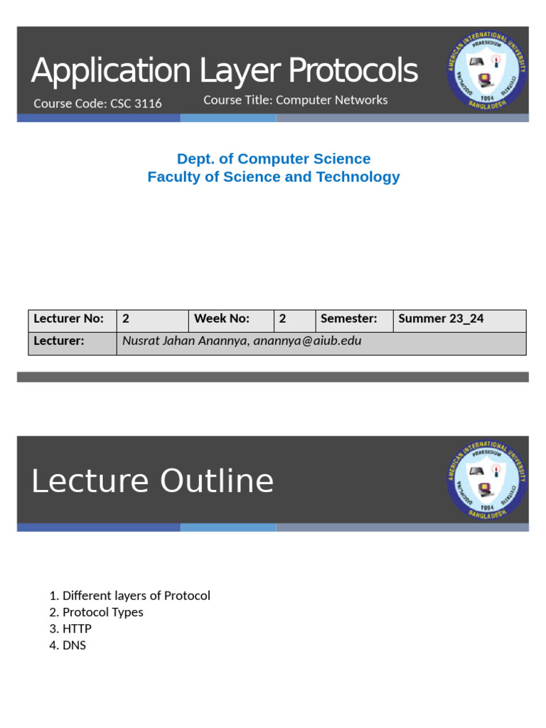 Lecture 2 Appliction Layer-1 | PDF | Domain Name System | World Wide Web