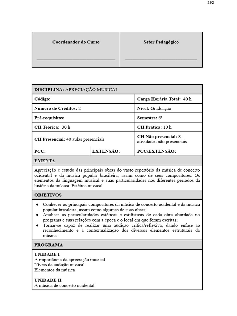 Apreciação Musical: Curso e Ementa | PDF | Música clássica