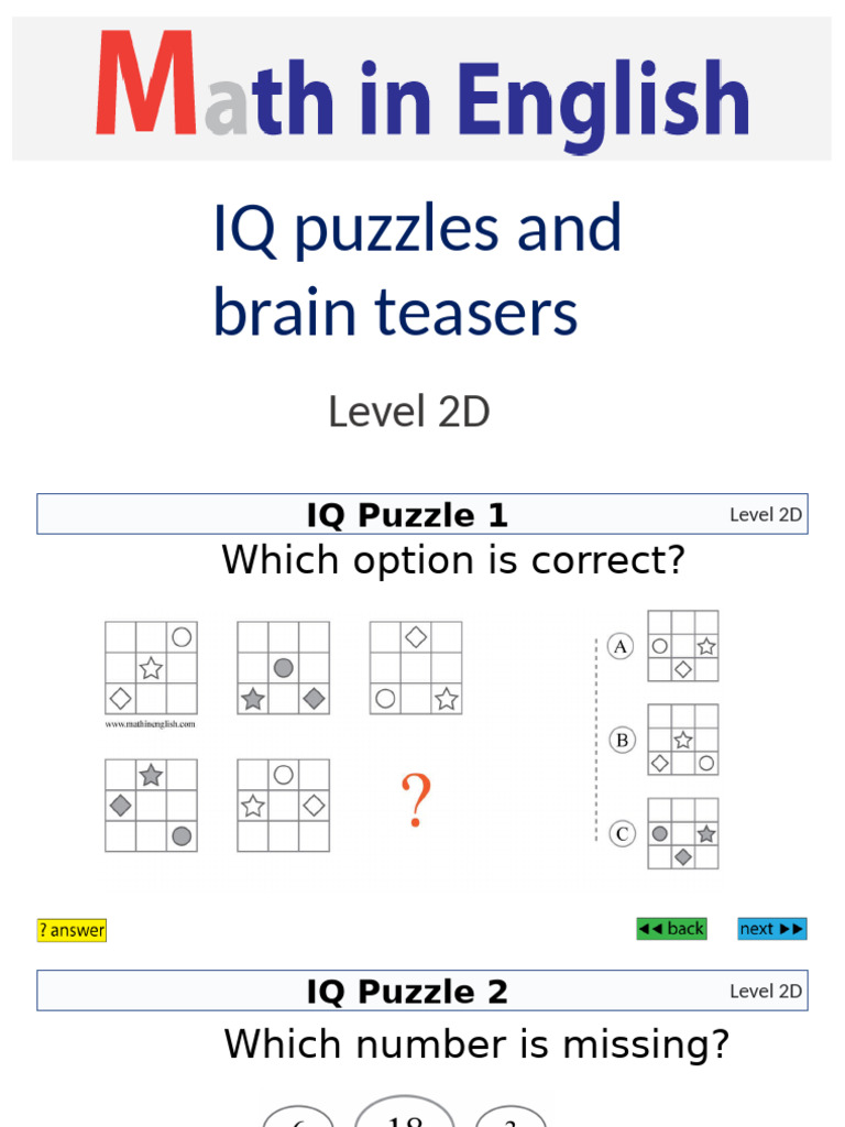 Powerpoint Puzzles 2 D | PDF | Arithmetic | Mathematics