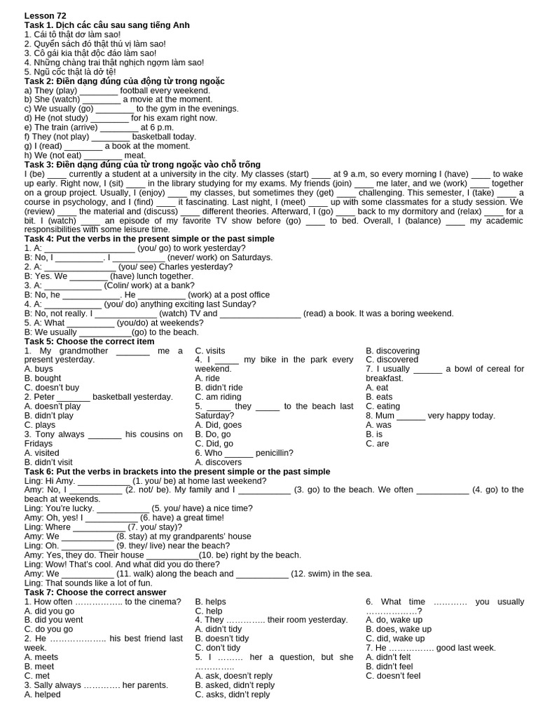 English Grammar Practice Exercises | PDF