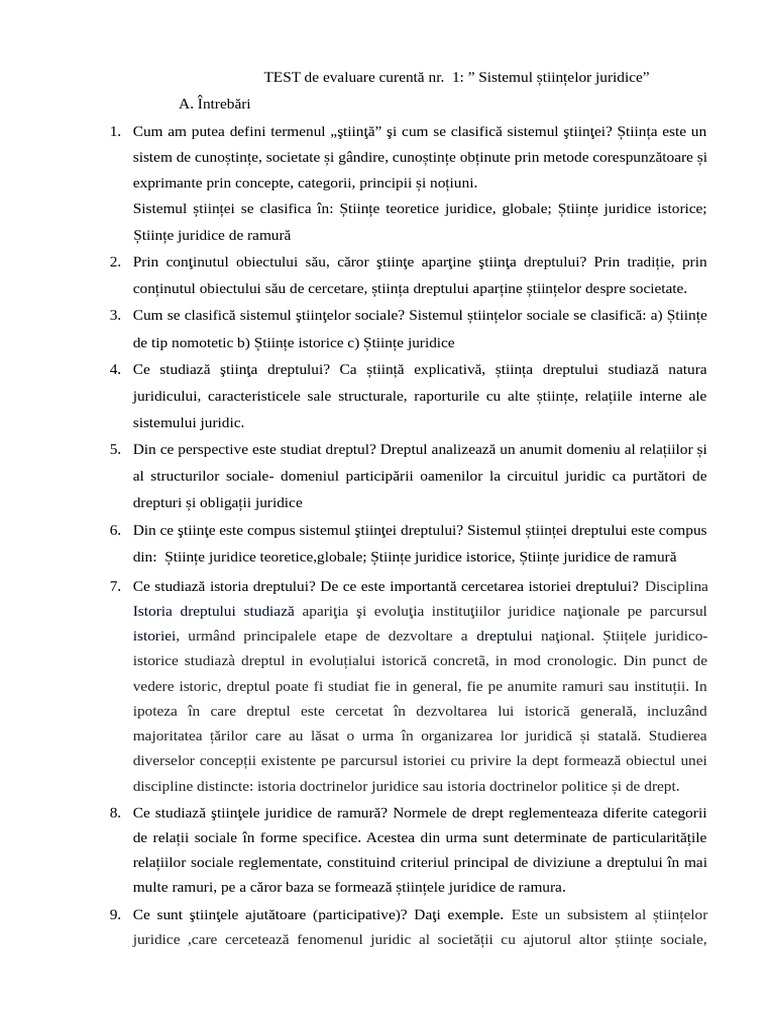 TEST de Evaluare Curentă NR 1 | PDF
