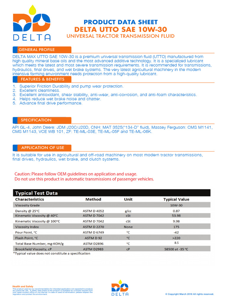 Delta Data Sheet Utto Gl4 - 13 | PDF