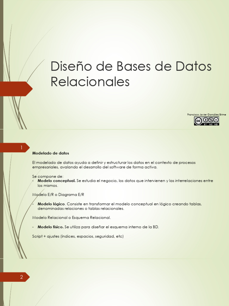 BC2-Diseño de Bases de Datos Relacionales | PDF | Base de datos ...