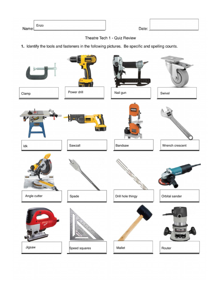 Solomonsz Enzo - Copy of Tools Review-Quiz Blank | PDF