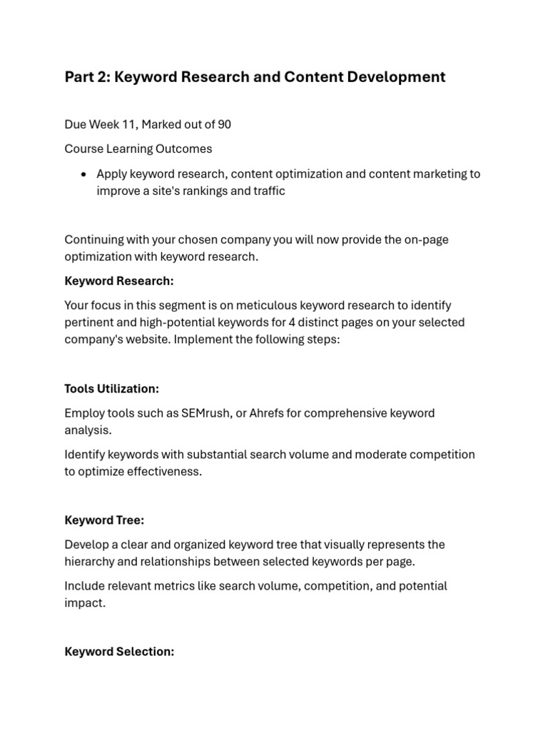 Instructions Project - Part 2 | PDF | Search Engine Optimization ...