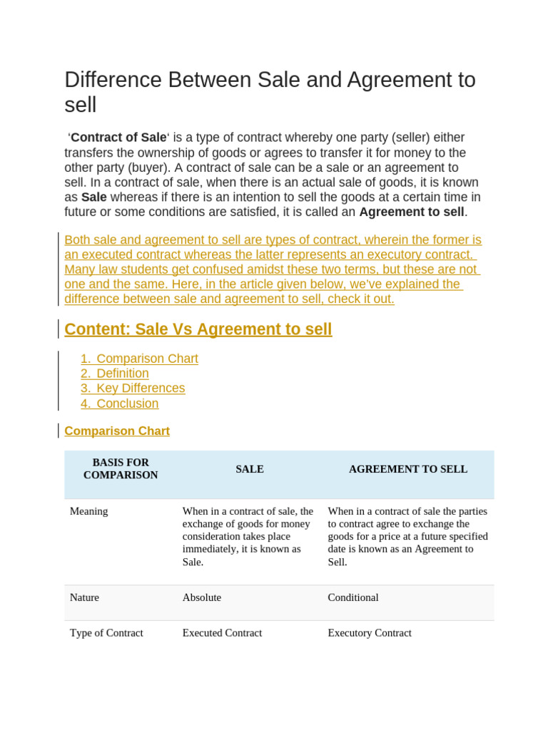 difference-between-sale-and-agreement-to-sell-pdf-sales-damages