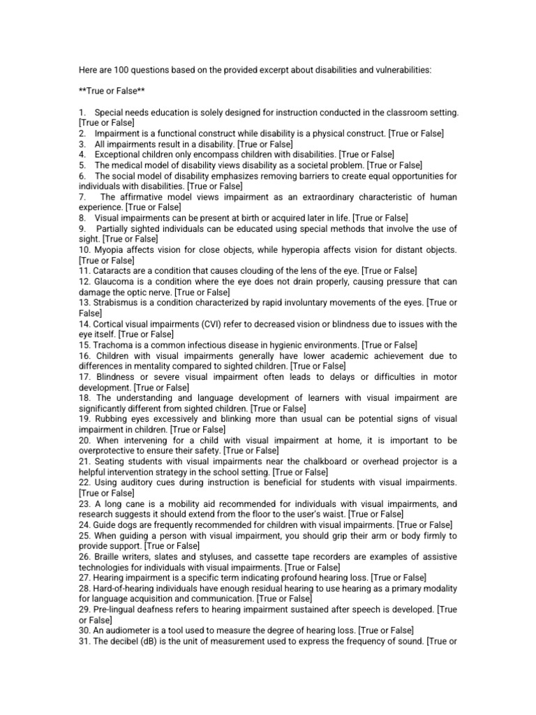 Inclusiveness Q&A on Disabilities | PDF