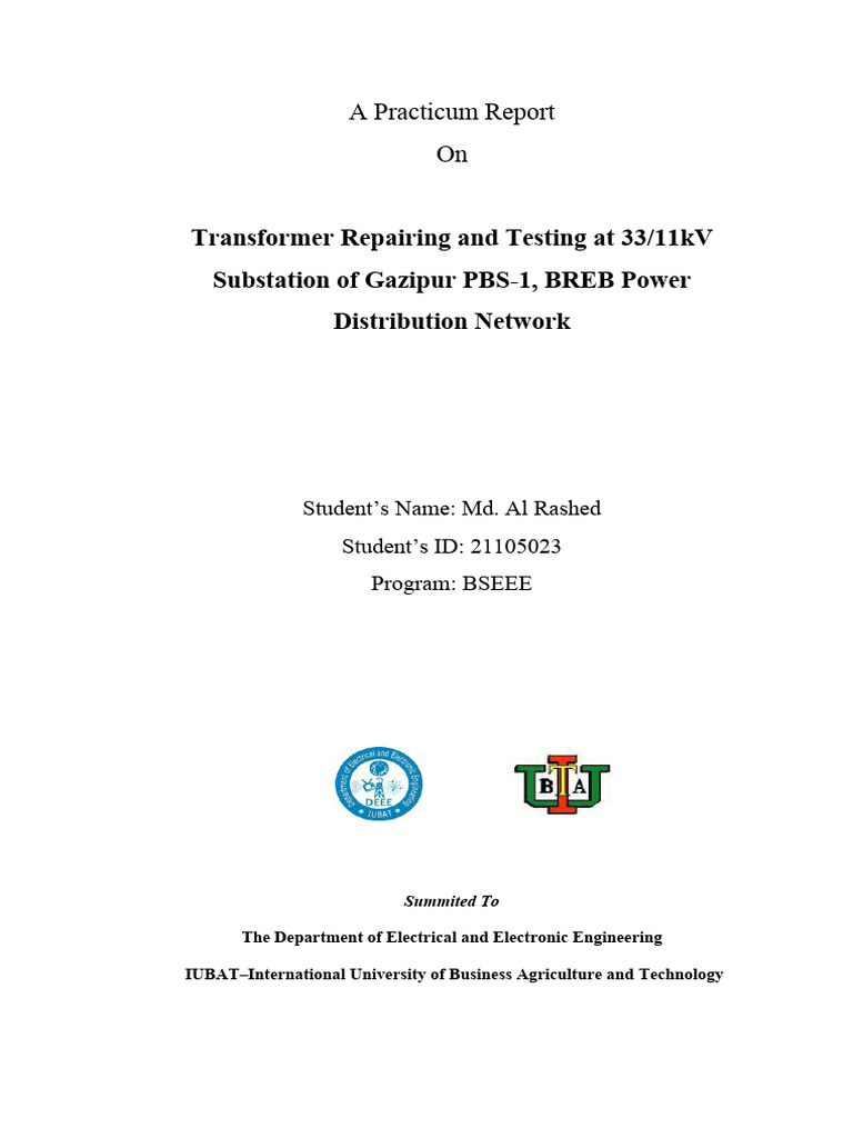 Transformer Repair at Gazipur PBS-1 | PDF | Transformer | Inductor