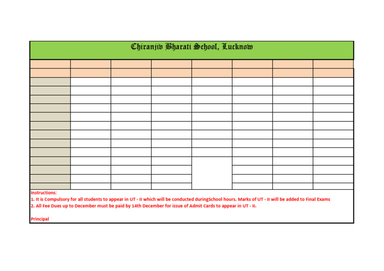 Unit Test II Schedule 2024-25 | PDF