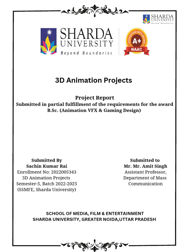 3D Animation Project Report Summary | PDF