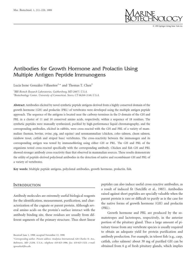 Antibodies for Growth Hormone & Prolactin | PDF | Antibody | Epitope