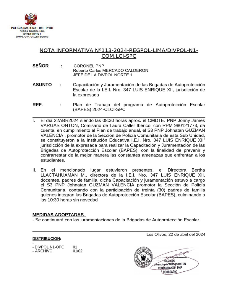 Nota Informativa Nº113 | PDF