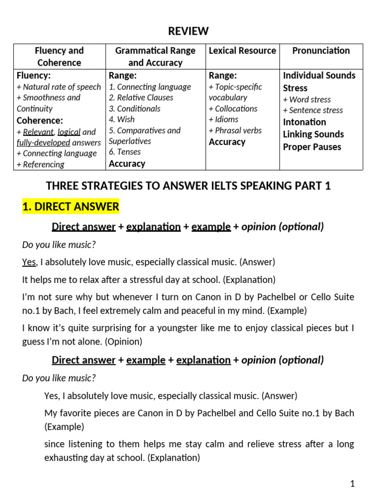 IELTS Speaking Part 1 Strategies Guide | PDF | Digital Camera | Stress ...
