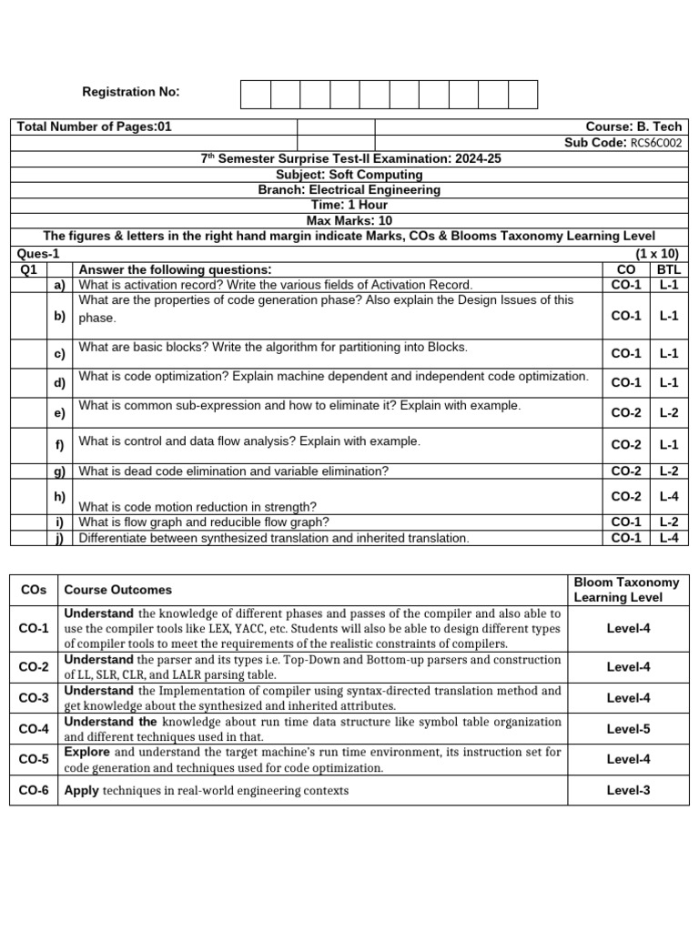 Cd surprise test ii pdf parsing compiler