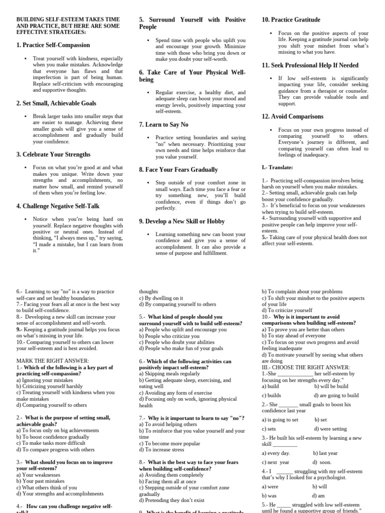 Self Esteem Pdf Self Esteem Emotions