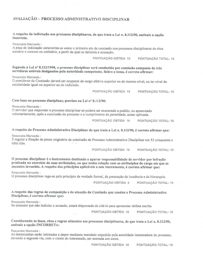 Processo Administrativo Disciplinar | PDF