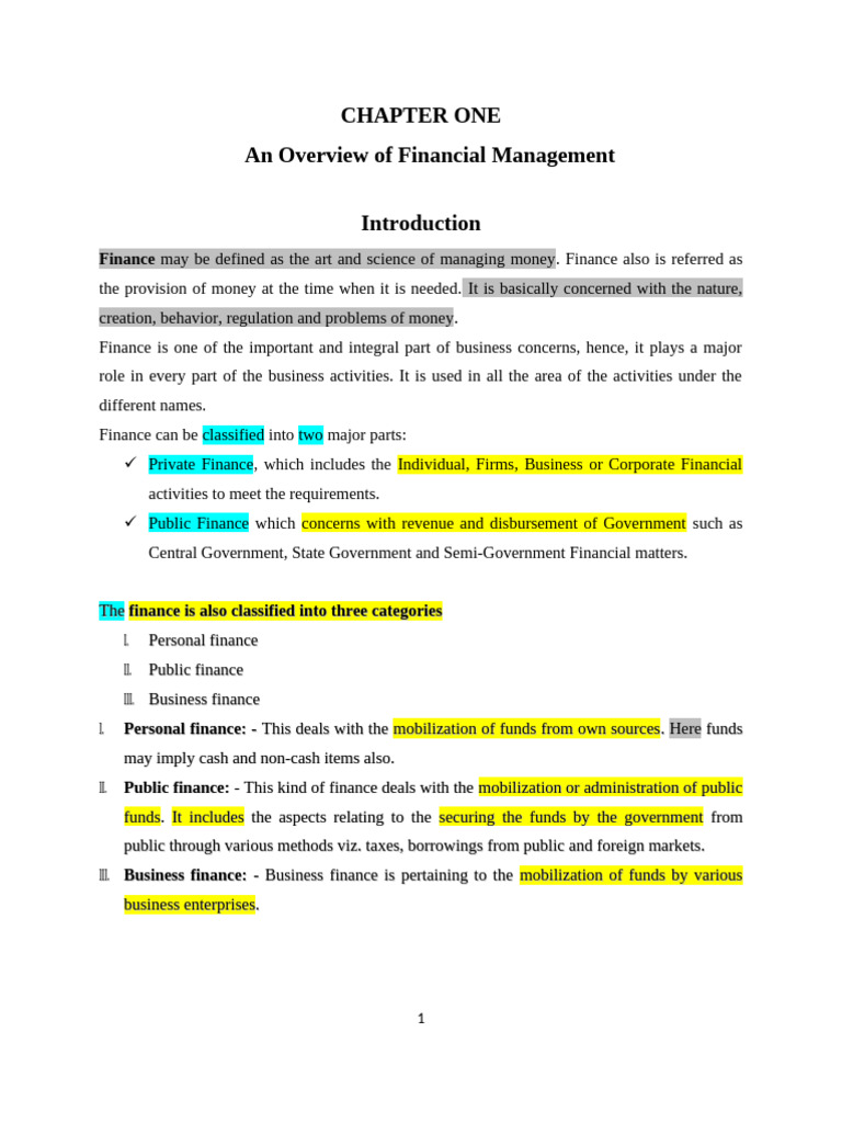 FM I Unit 1 Overview of FM | PDF | Sole Proprietorship | Partnership