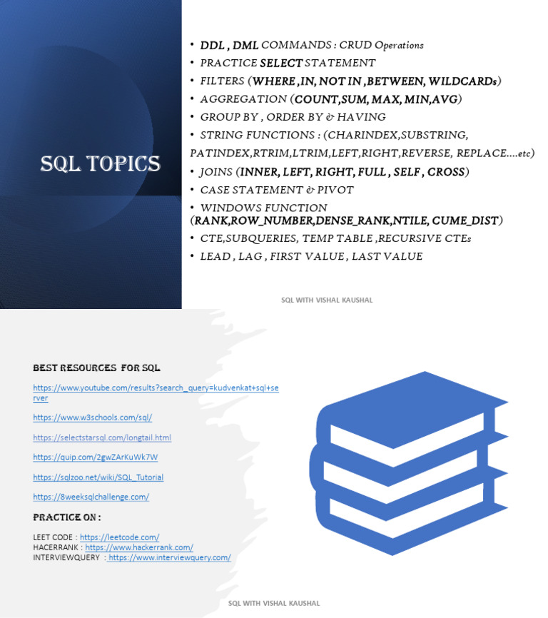 SQL Topics and Best Resources to Learn 1658869783 | PDF