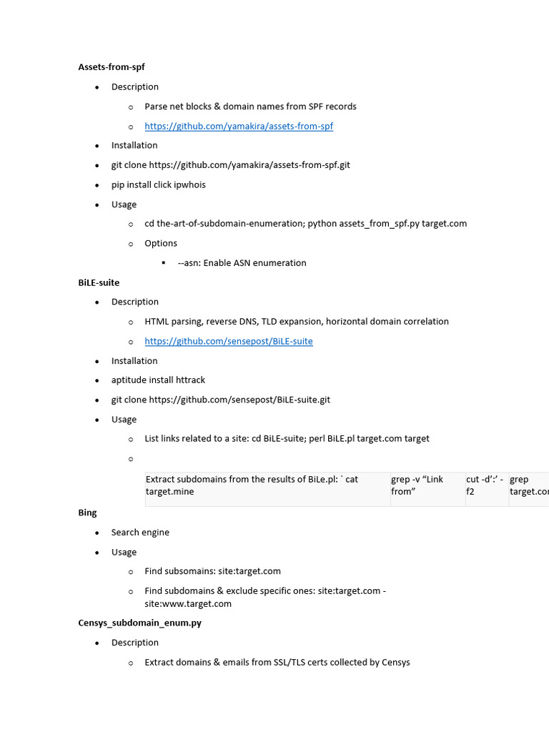 Subdomain Enumeration Tools Overview | PDF | Domain Name System ...
