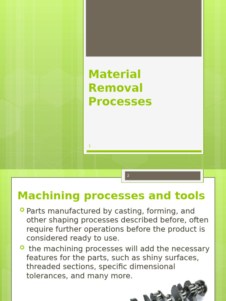 Overview of Material Removal Processes | PDF | Machining | Industrial ...