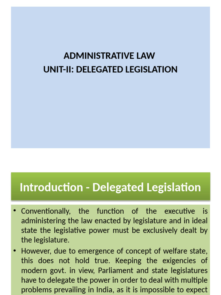 Unit 2 Delegated Legislation | PDF | Justice | Crime & Violence