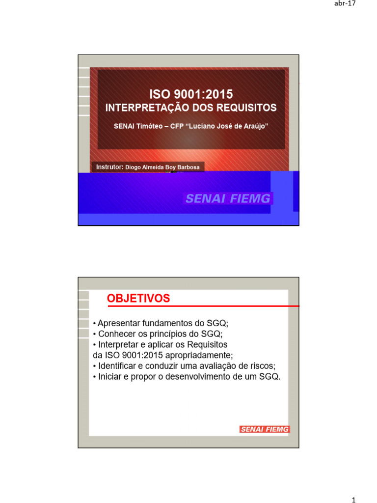 Interpretação da ISO 9001:2015 e SGQ | PDF | Gestão de qualidade | ISO 9000