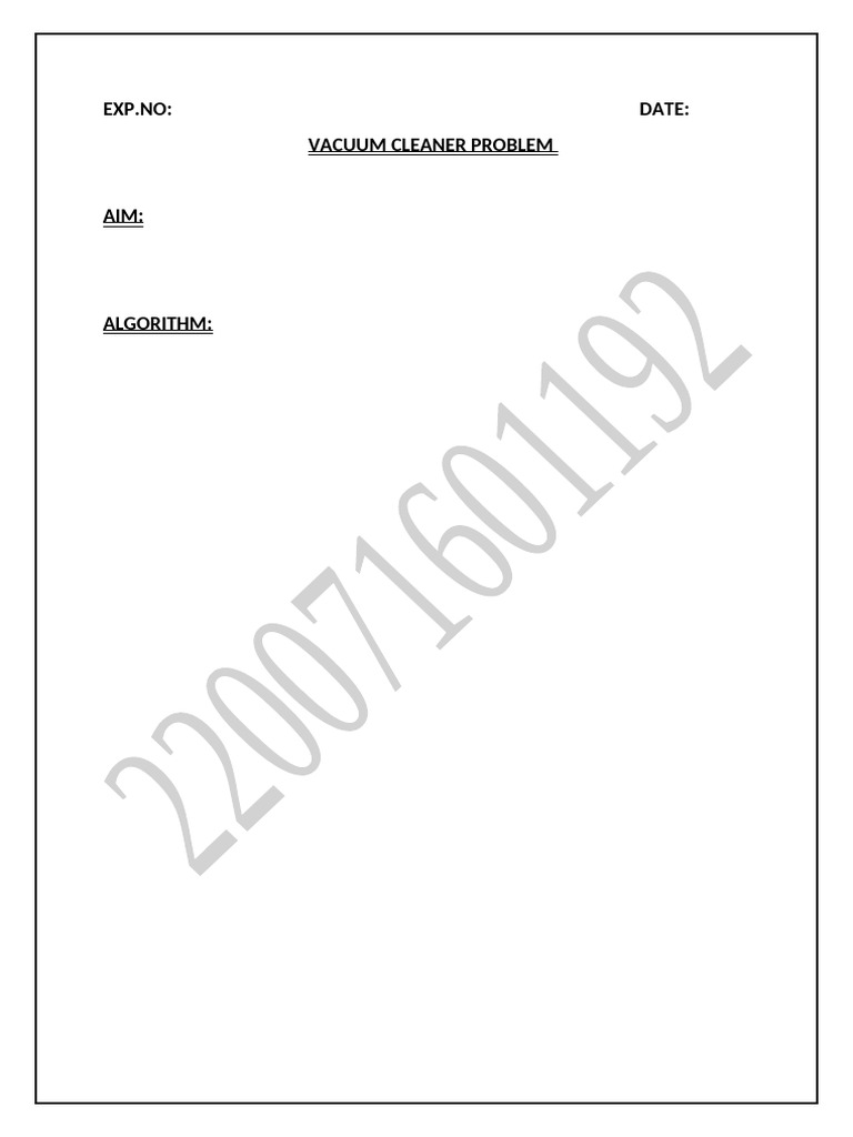 Vacuum Cleaner Algorithm Code | PDF