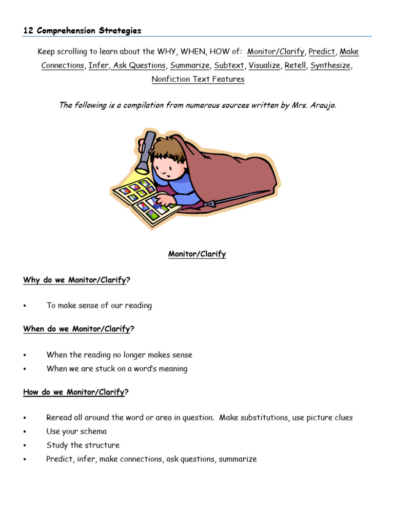 12 Effective Comprehension Strategies | PDF | Reading Comprehension ...