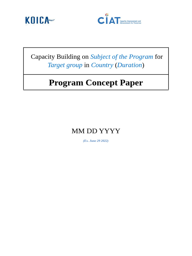 Capacity Building Program Concept Paper | PDF | Capacity Building